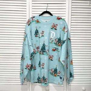 Disney Light Blue Christmas Spirit Jersey Size XL